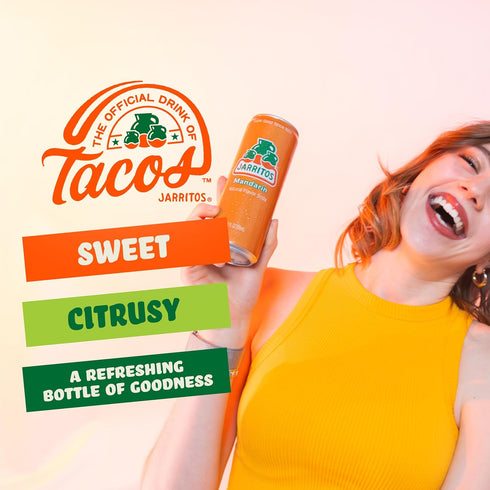 Pack 16-12 oz 8 8 Jarritos Variety of Cans, Authentic Mexican Soft Drink, Cans of Refreshing Mandarin Flavor and Cans