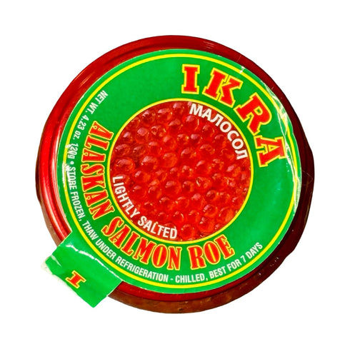 TEAMORE 4.23 oz 120 Alaskan Salmon Roe Naturally Light Salt, Red Caviar, Ikura, Chilled Gourmet Seafood, | g
