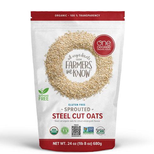 One Degree Organic Foods Gluten Free Sprouted Steel Cut Oats, 24oz, Pack