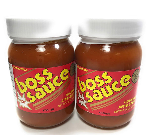 Boss Sauce HOT Gourmet After-Sauce 2 PACK 16 Oz. Hot Sauce, All-Natural,