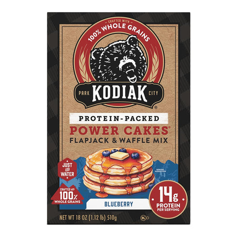 Protein,100% (Pack 6) Kodiak Cakes Power Cakes, Pancake & Waffle Mix, Blueberry, High Whole Grains