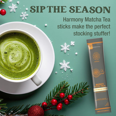 (20 The Harmony Honey Yuzu Sticks) Premium Black Tea, with Ground Ginger, Rich in Antioxidants, Vitamin C & L-Theanine