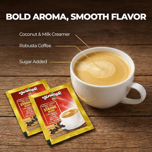 100 3 1 100 (5 20 Vinacafe cts in Vietnamese Instant Coffee Gold Red Strong Rich Blend, Sachets Bags of Sachets)