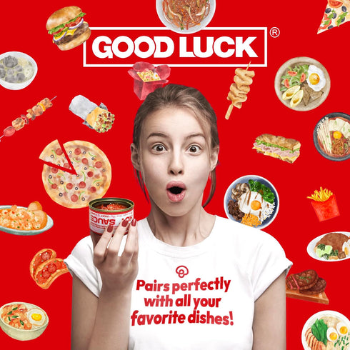 6 GOOD LUCK Hot Sauce, Spicy Chili Oil with High-Grade Chopped Chili Cans Chili Paste, Vegan-Friendly, Ideal for Daily