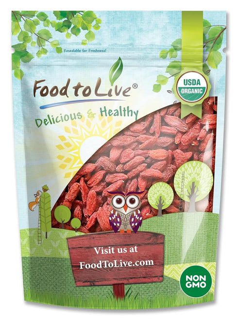 Food to Live Organic Goji Berries, 1 Pound - Sun Dried, Large