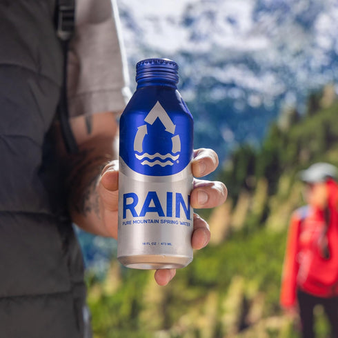 16 Oz, 12 Pack, RAIN, Spring Water, Bottled At The Source, Recyclable Eco Friendly Aluminum