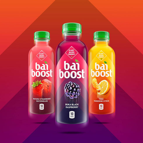 18 oz (Pack 12) Bai Boost Watamu Strawberry Watermelon, Antioxidant Infused Beverage, fl bottle