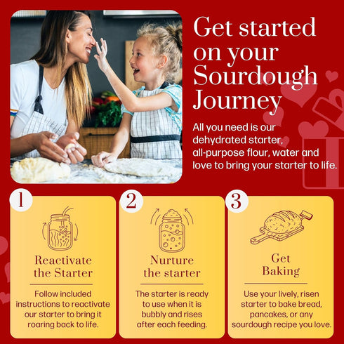 100+ Mature Sourdough Starter Culture Years Old Dehydrated Sourdough Starter Kit for Delicious Homemade Sourdough Bread