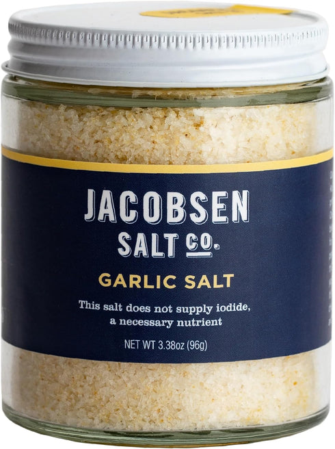 Jacobsen Salt Co. Garlic Salt Kosher Sea Salt, Non-Iodized Made in USA,