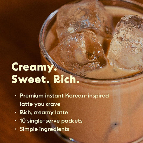 KimlyParc (10 Packets 0.7 oz) 3-in-1 Vegan Korean Instant Coffee Mix x | Original Korean Latte | Freeze-Dried Coffee