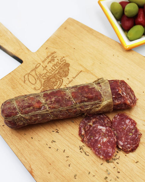 2 10oz Fortuna's Finocchiona Dry Salami - Nitrate-Free Artisanal Charcuterie with Natural Fennel - Gluten-Free