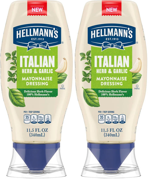 Hellmann's Mayonnaise Dressing Italian Herb & Garlic for a Deliciously Creamy Condiment,