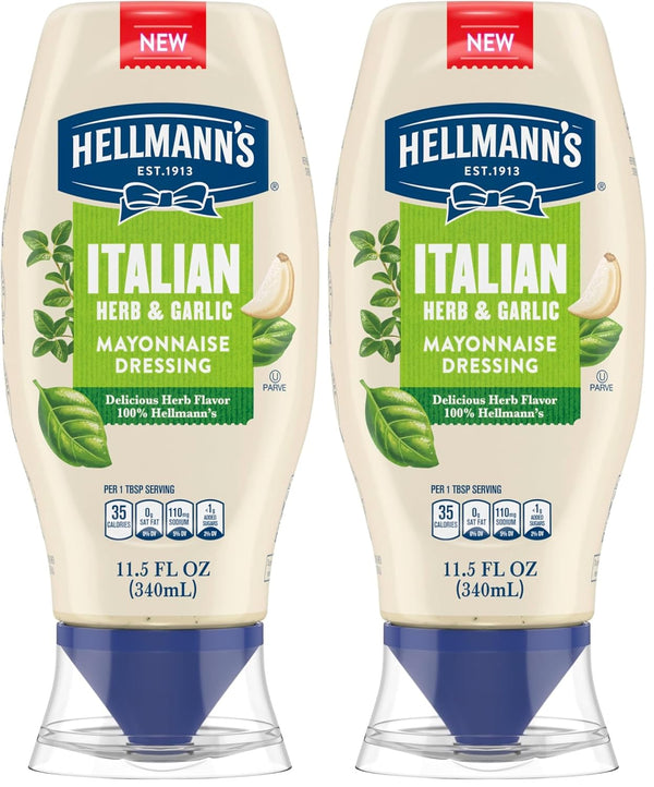 Hellmann's Mayonnaise Dressing Italian Herb & Garlic for a Deliciously Creamy Condiment,