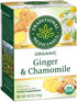 (Pack 3) 48 Traditional Medicinals Organic Ginger & Chamomile Herbal Tea, Relieves Occasional Indigestion or Nausea