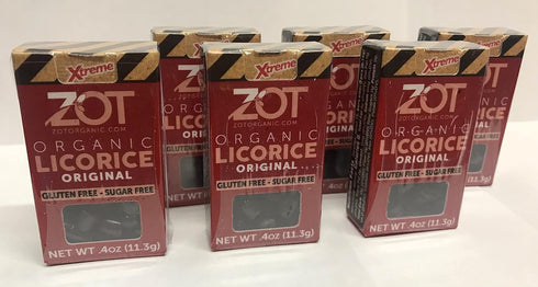 ZOT 100% Organic Licorice, Original, Dark Brown, Black, 0.4 Ounce (Pack of 6) (KKPPOA25607)
