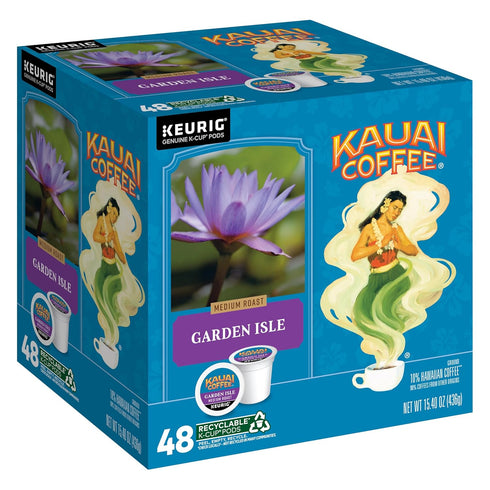 Kauai Coffee K-Cup Pods for Keurig Brewers Arabica Coffee, 10% Hawaiian Medium