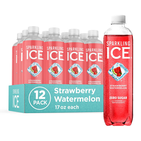 Sparkling Ice, Strawberry Watermelon Sparkling Water, Zero Sugar Flavored Water, with Vitamins