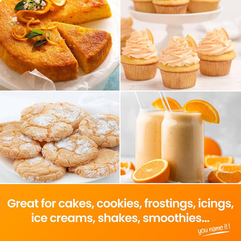 LorAnn Oils Orange Bakery Emulsion, 4 Oz: True Essence for Cakes, Cookies & Desserts, Gluten-Free, Keto-Friendly