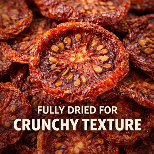 3 oz Dried Tomato Slices Fully Dehydrated Crunchy Round Cut Tomatoes Cooking Garnish Snack Made in USA