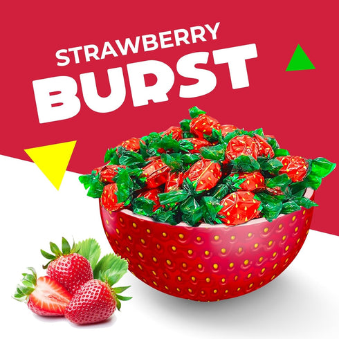 1 85 Count Strawberry Hard Candy | Pound Bag - Approx. | Strawberry Candy Individually Wrapped | Old Fashioned Candy |