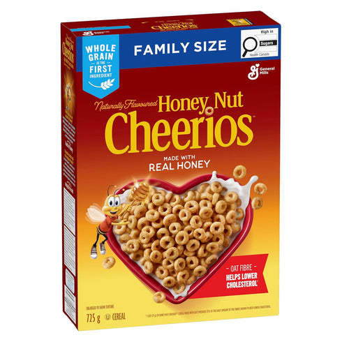 725g/25.6 oz, Cheerios Honey Nut Cereal Naturally Flavoured, Imported from Canada}