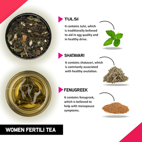 1 30 Teacurry Women Fertility Tea - Month, Teabags - Helps to Boost Natural Fertility, Improve Hormonal Imbalance