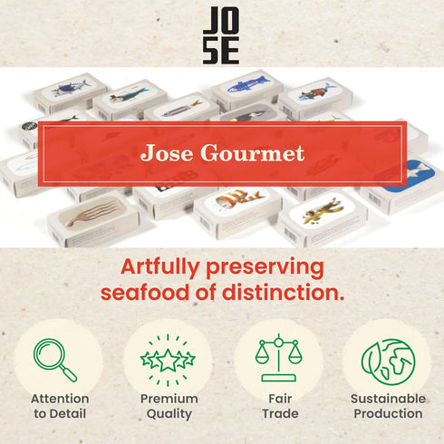 3, 125g Canned Mackerel Fillets in Olive Oil by Jose Gourmet, Wild Caught Portuguese Mackerel, Tinned Fish in Olive