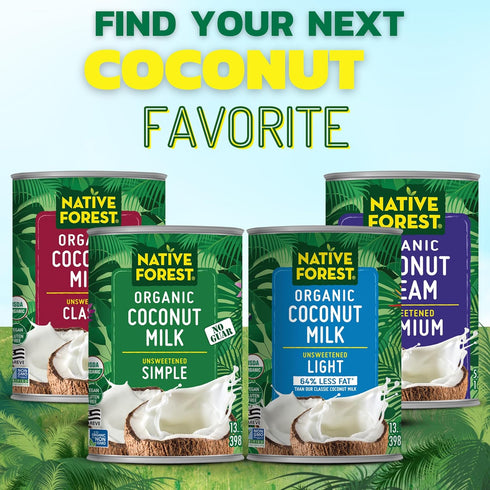 13.5 Oz (Pack 6) Native Forest Organic Coconut Milk Unsweetened - Coconut Milk Canned, Unsweetened Coconut Milk