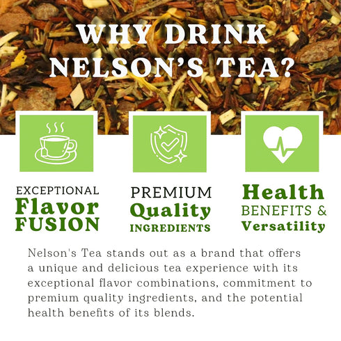 (2oz) Nelson's Tea - Banana Nut Bread - Caffeine Free - Irresistible Blend of Green and Red Rooibos, Honey Bush
