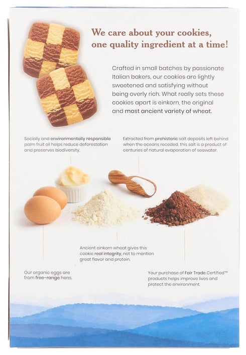 Jovial Organic Einkorn Checkerboard Cookies, High Protein, Low Carb, Fair Trade Certified, 8.8 Oz