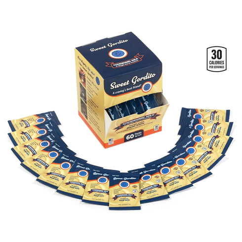 Packets 60 Pack Sweet Gordito Sweetened Condensed Milk Travel Coffee Creamer Singles, Non-Refrigerated Sweet Condensed