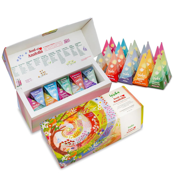 Lazika Tea Sampler with Lovely Presentation Box, 20 Counts, 4 of Each