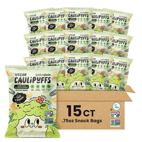 CauliPuffs - Corn, Rice, and Cauliflower Gluten Free Puffed Snack (15 x
