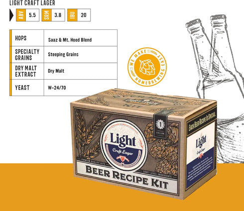 1 Craft A Brew Recipe Kit - Light Lager Refill - Gallon - Ingredients for Home Brewing Beer