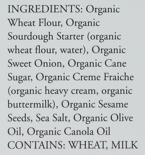 6 Rustic Bakery, Flatbread Onion Creme French, Ounce
