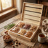 6-Compartment Honey Roasted Mixed Nuts Gift Basket Pecans, Walnuts, Cashews & Peanuts and Pretzel in Mini Bags, Wooden