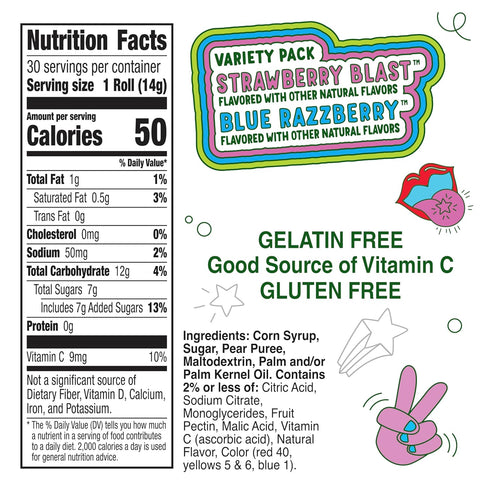Fruit Roll-Ups Pack, 30 15 oz Fruit Flavored Snacks, Variety Ct