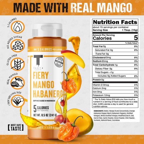 Fiery Mango Habanero Wing Sauce & Marinade - Keto & Low-Cal