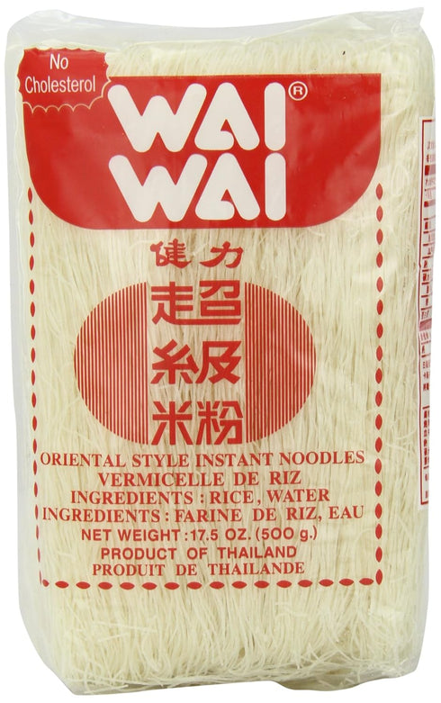 Wai Wai Wai Oriental Style Instant Noodles Rice Stick, 17.5-Ounce (Pack of 6)