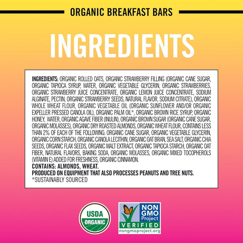 5 Dave's Killer Bread Strawberry Crumble Naturally Flavored Organic Breakfast Bars, Ct