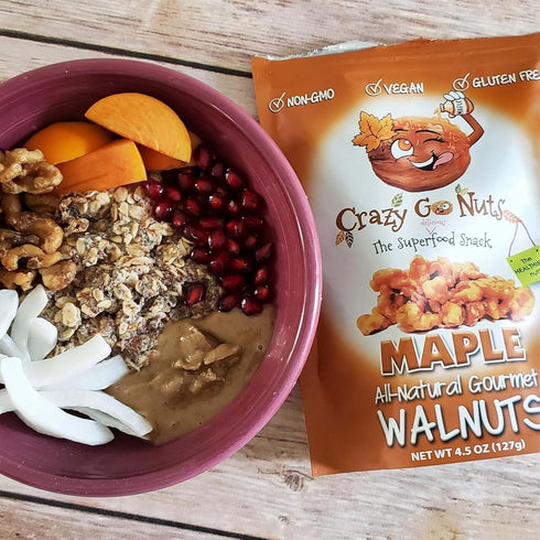 3 4.5 oz, 3-Pack Crazy Go Nuts Sweet Sampler Walnuts - Healthy Snacks, Gluten Free, Natural Superfood, Omega Fatty