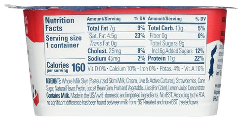 4.4 Icelandic Provisions, Yogurt Skyr Extra Creamy Strawberries Cream, Ounce