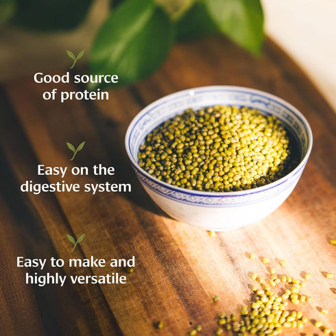 1.65 lb. Banyan Botanicals Green Mung Beans Whole Organic Green Mung Beans for Cooking High Protein Vegetarian Meals