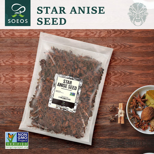 2 lb, Soeos Star Anise Seeds Whole Chinese Star Anise Seeds, Star Anise Seeds, Dried Anise Star Spice, Non-GMO