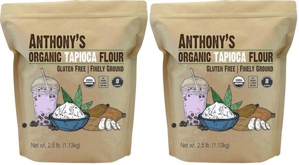 Anthony's Organic Tapioca Flour Starch, 2.5 lb, Gluten Free, Non GMO (Pack
