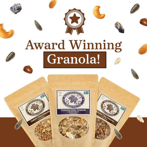 Pack 10 oz 3-Pack Maple Nut Kitchen Artisanal Variety Granola Bites - Cashew Chai, Mocha Chip, and Coconut Date | Each