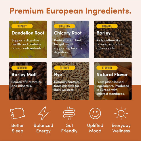 Nummy 150 10.6oz Creations cup Caramel Instant Caffeine-Free Coffee Alternative with Dandelion. Coffee Substitute