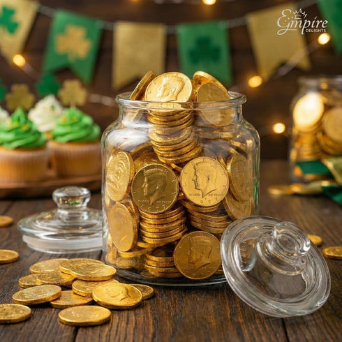 Empire Delights 100 Count Chocolate Gold Coins Foil Wrapped Milk Chocolate Candy St. Patricks Day, Party Favors
