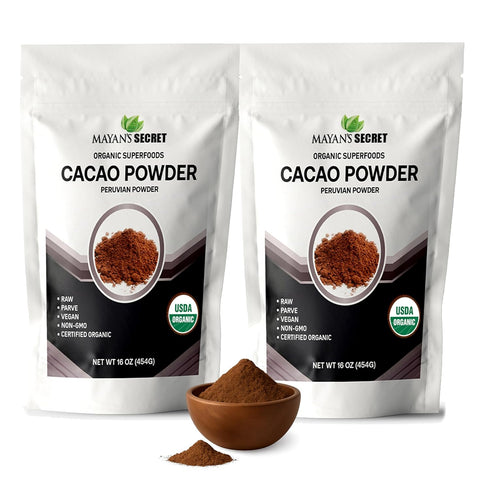 Mayans Secret - Organic Cocoa Powder Unsweetened Raw Cacao Powder Organic for