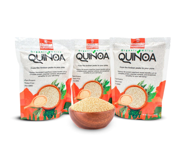 EcuaMaki 100% Organic White Quinoa - 1,1 Lbs (17.6 oz) - Gluten